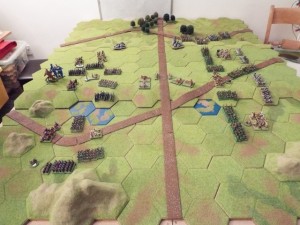 The armies advance, each eyeing up the possibilities of the ruins