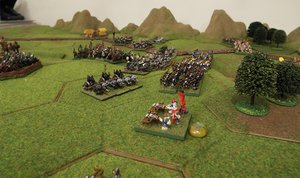 The orc charge sweeps in